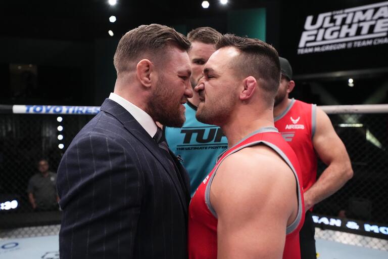 Conor McGregor & Michael Chandler face off on Season 31 of The Ultimate Fighter (Photo by Chris Unger/Zuffa LLC)