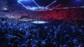 A general view of the Octagon during the UFC Fight Night event at The Accor Arena on September 03, 2022 in Paris, France. (Photo by Jeff Bottari/Zuffa LLC)