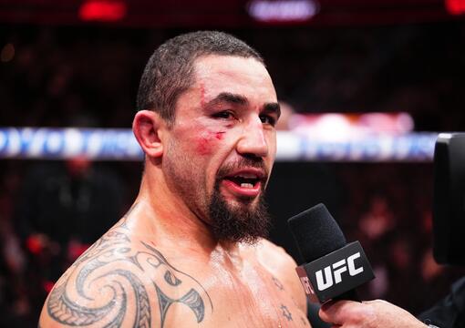 Robert Whittaker reacts following his UFC 298 victory (Photo by Chris Unger/Zuffa LLC)