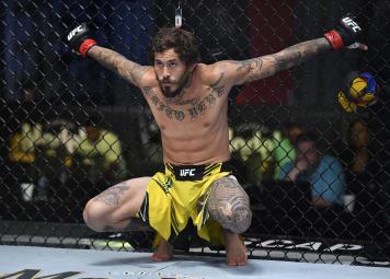 Marlon Vera prepares to fight Davey Grant in a bantamweight bout during the UFC Fight Night event at UFC APEX