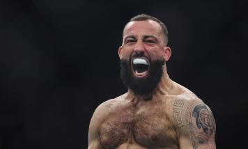 Roman Dolidze of Georgia reacts to defeating Kyle Daukaus during their middleweight fight at the UFC Fight Night event at Moody Center on June 18, 2022 in Austin, Texas. (Photo by Carmen Mandato/Getty Images)